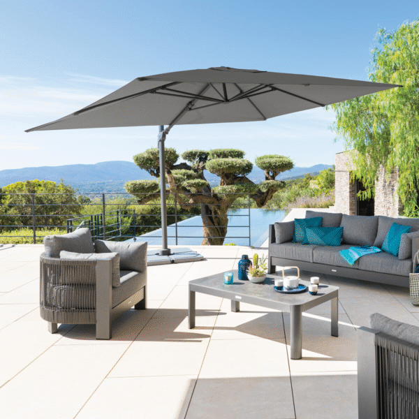 Parasol déporté rectangulaire ÉLÉA avec toile Sunbrella®